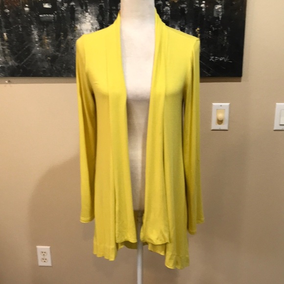 INC International Concepts Yellow Open Front Lightweight Cardigan Sweater-Size S - Picture 1 of 9